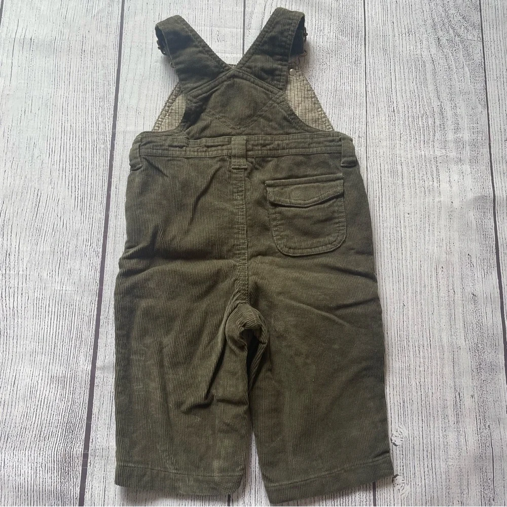 Gymboree Green Corduroy Moose Overalls Size 6-12 months